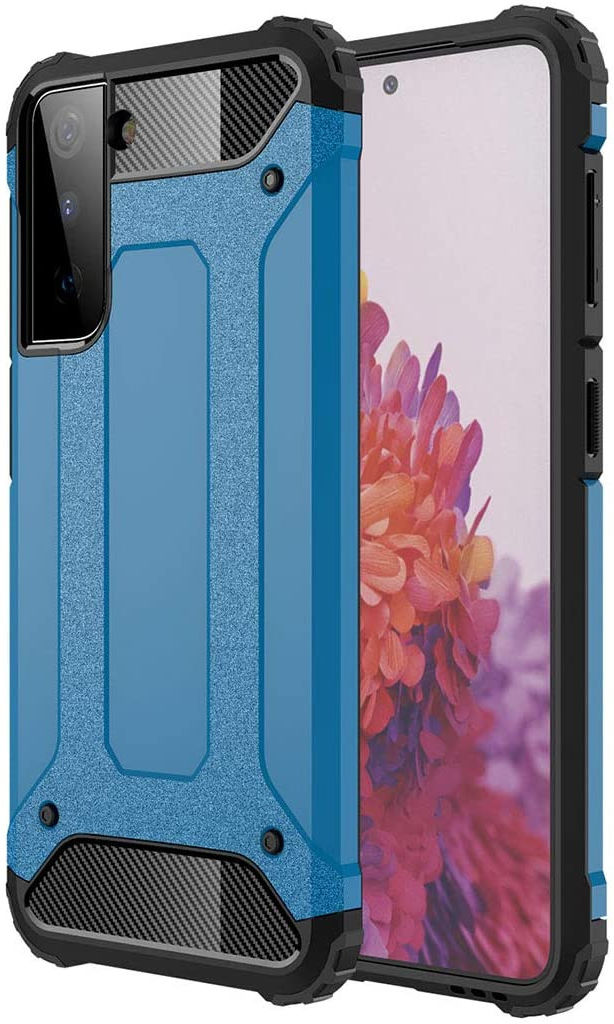 Samsung Galaxy S21 Plus Hoesje Shock Proof Hybride Back Cover Blauw afbeelding 1