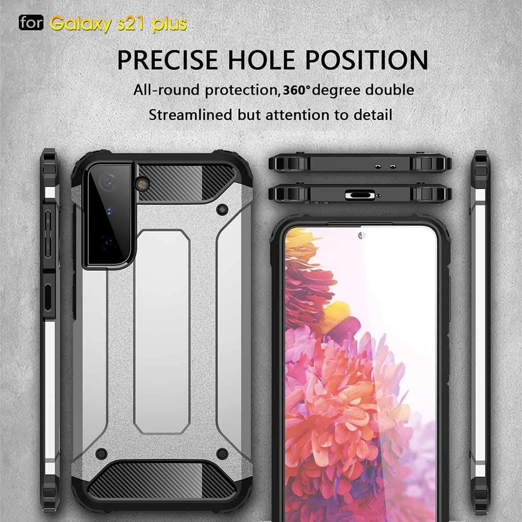 Samsung Galaxy S21 Plus Hoesje Shock Proof Hybride Back Cover Rood afbeelding 6