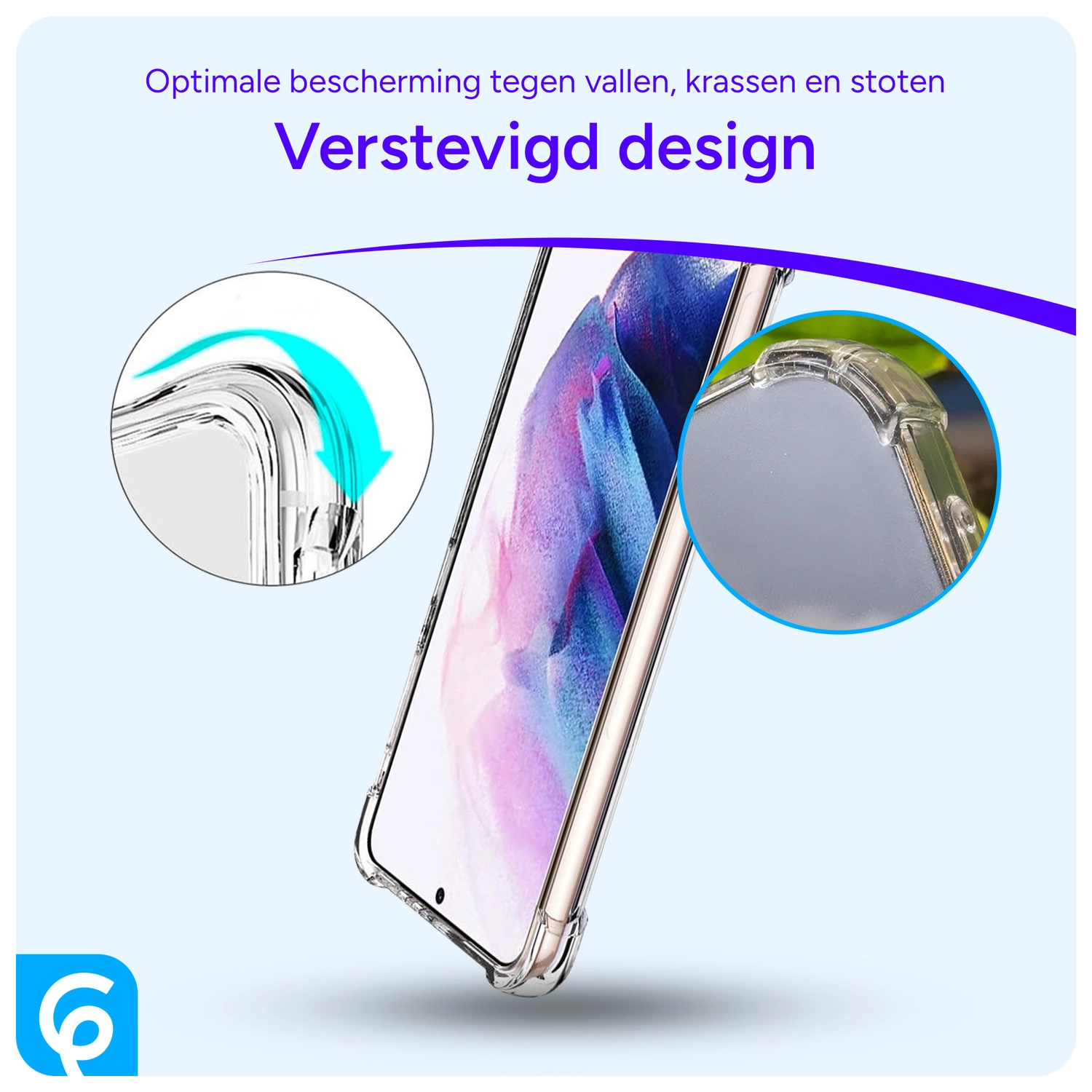 Samsung Galaxy S21 Hoesje Schokbestendig en Dun TPU Transparant afbeelding 2