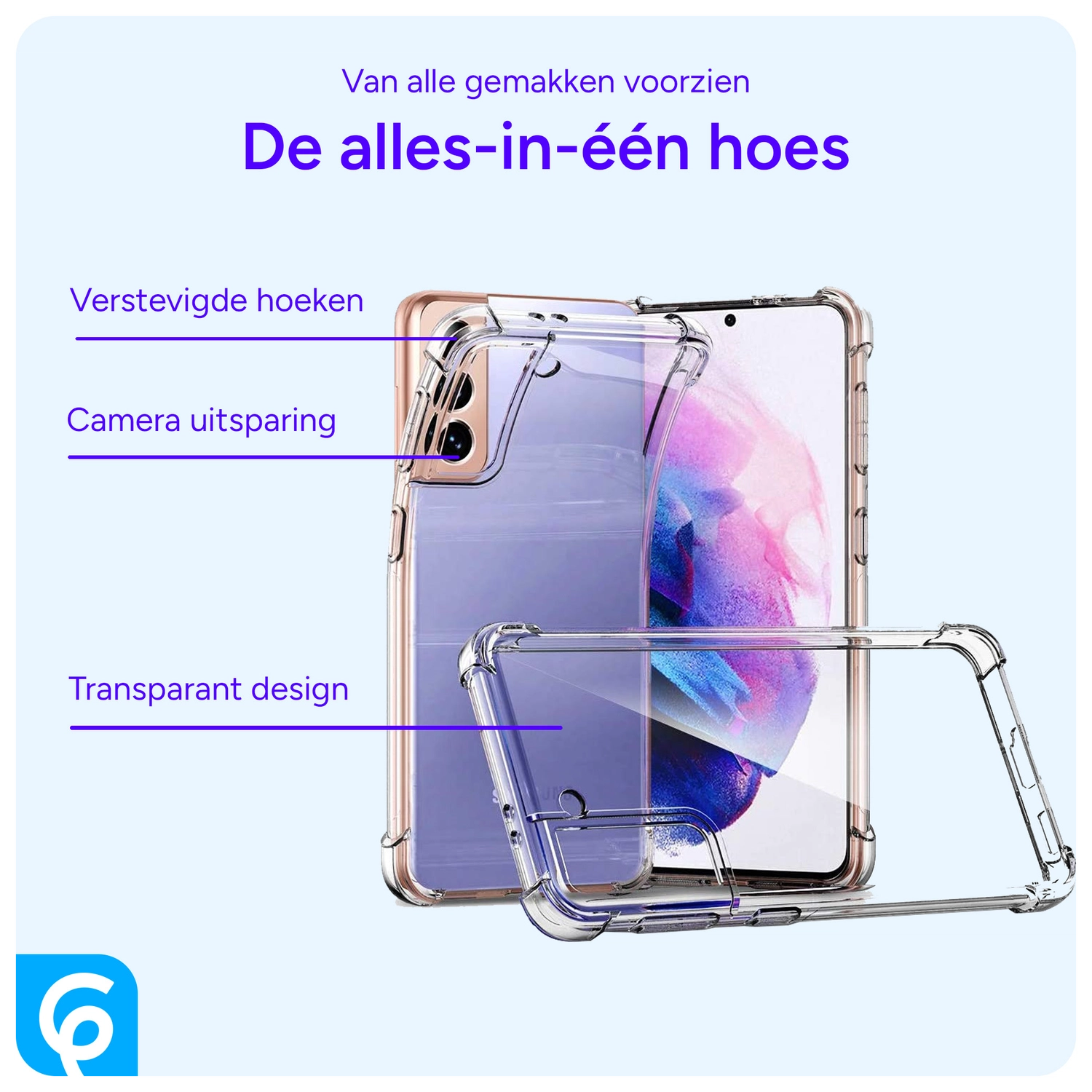 Samsung Galaxy S21 Hoesje Schokbestendig en Dun TPU Transparant afbeelding 4