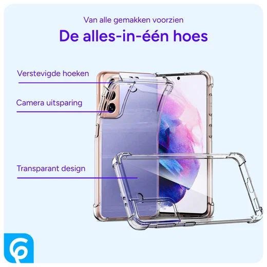 Samsung Galaxy S21 Hoesje Schokbestendig en Dun TPU Transparant afbeelding 4