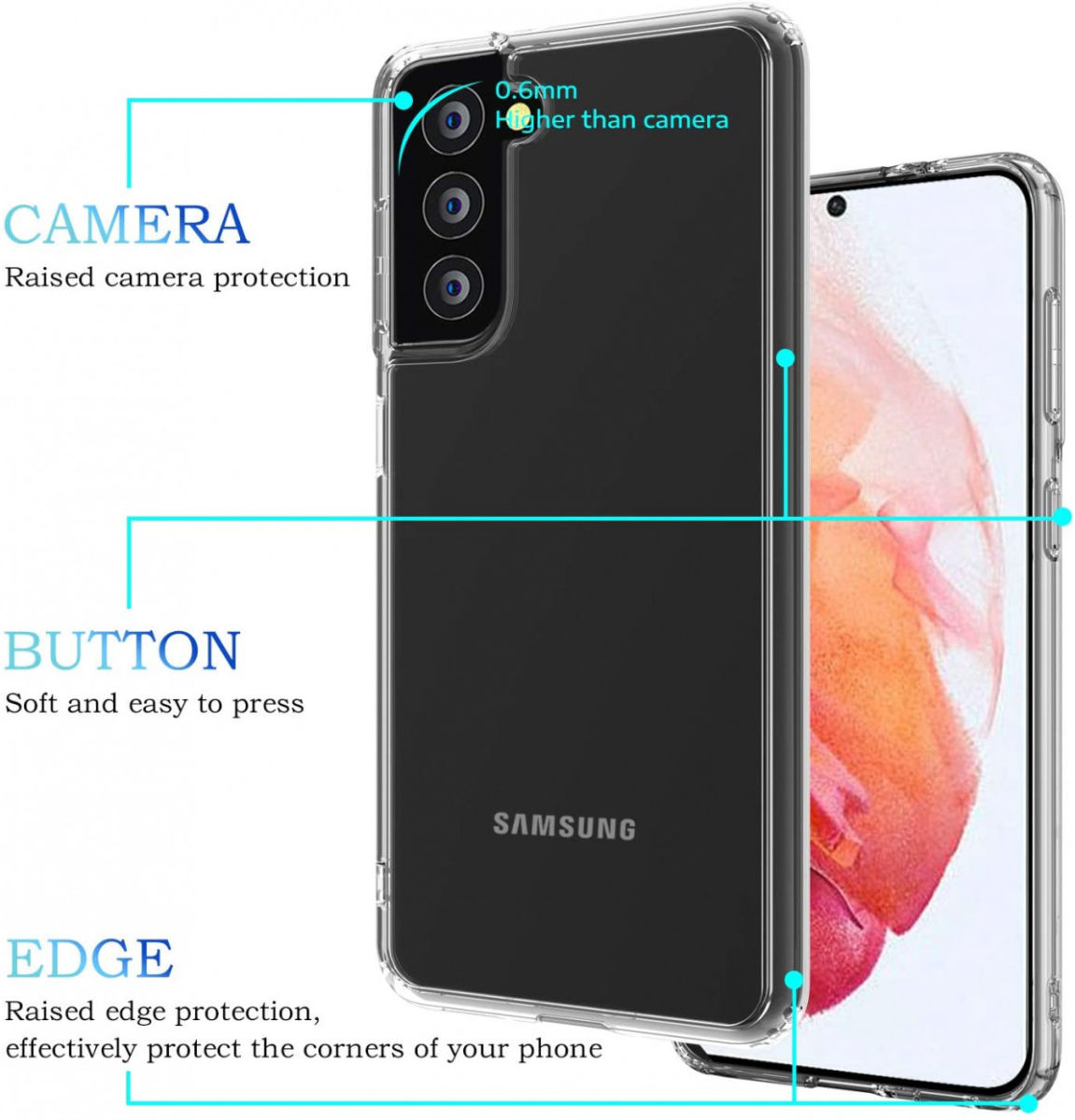 Samsung Galaxy S21 Plus Hoesje Dun TPU Transparant afbeelding 7