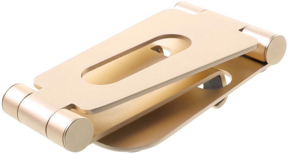 Universele Verstelbare Aluminium Houder Smartphone en Tablet Goud afbeelding 3