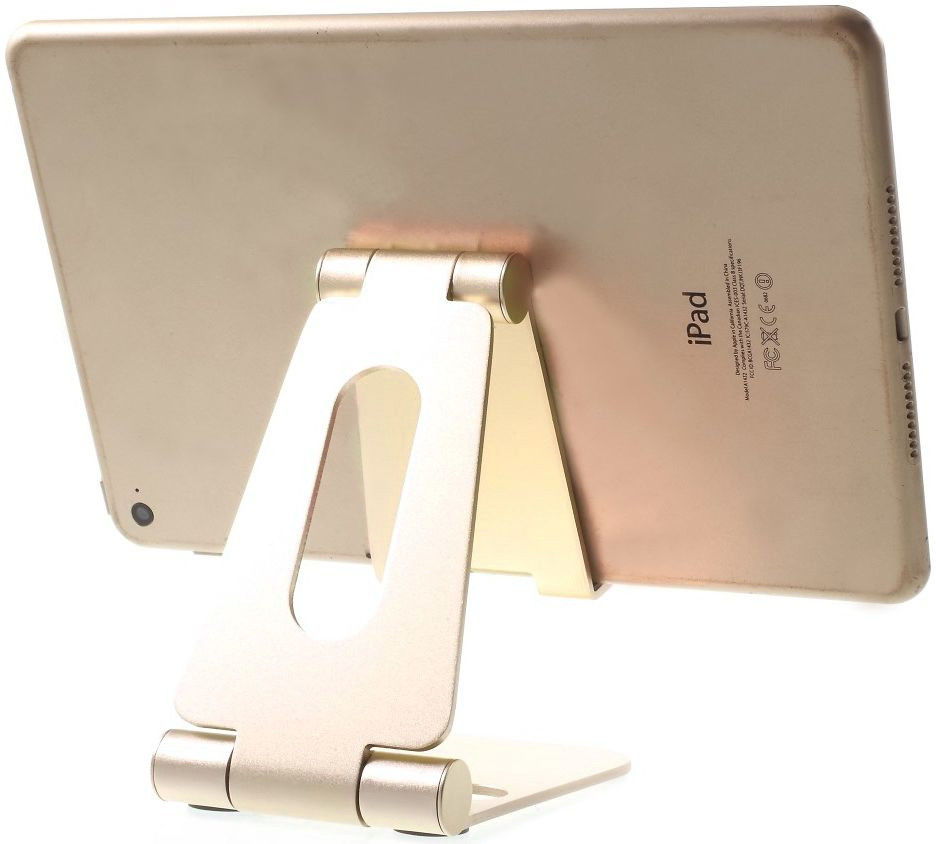 Universele Verstelbare Aluminium Houder Smartphone en Tablet Goud afbeelding 5