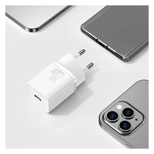 Baseus Snellader 20W PD + USB-C naar Apple Lightning Kabel 1M Wit afbeelding 2