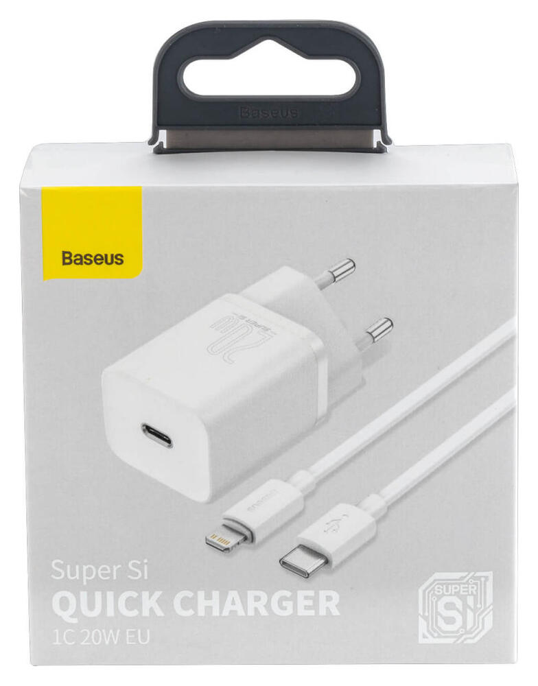 Baseus Snellader 20W PD + USB-C naar Apple Lightning Kabel 1M Wit afbeelding 9