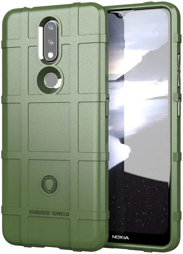 Nokia 2.4 Hoesje Shock Proof Rugged Shield Back Cover Groen afbeelding 1