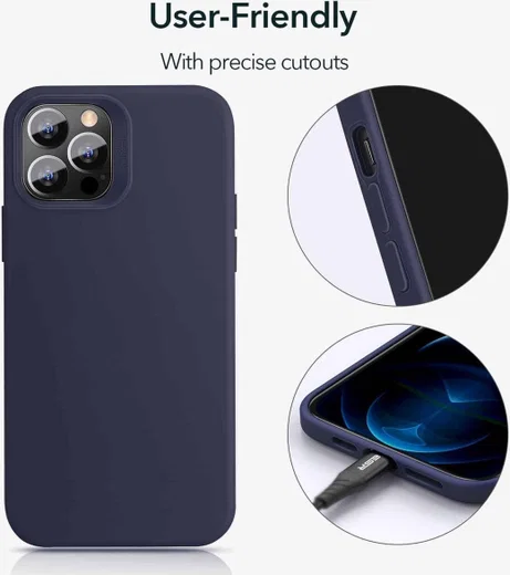 ESR Cloud Apple iPhone 12 Pro Max Hoesje Siliconen Back Cover Blauw afbeelding 7