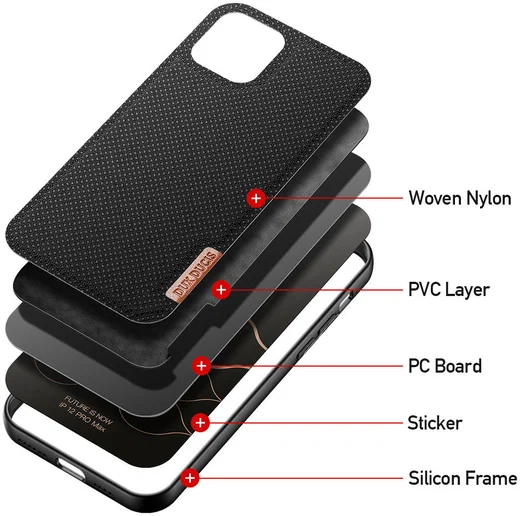 Dux Ducis Fino Series Apple iPhone 12 Pro Max Hoesje Zwart afbeelding 5